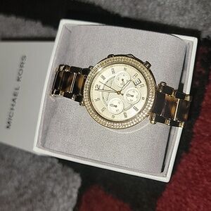 Michael Kors Parker Gold Tortoise Watch MK5688 ** GREAT CONDITION**